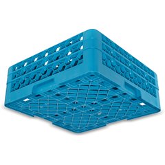 RG16-214 OptiClean™ 16-Compartment Divided Glass Rack with 2 Extenders 7.12" - Carlisle Blue