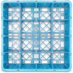 RG16-214 OptiClean™ 16-Compartment Divided Glass Rack with 2 Extenders 7.12" - Carlisle Blue