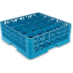 RG25-214 OptiClean™ 25-Compartment Divided Glass Rack with 2 Extenders 7.12" - Carlisle Blue