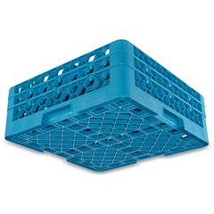RG25-214 OptiClean™ 25-Compartment Divided Glass Rack with 2 Extenders 7.12" - Carlisle Blue