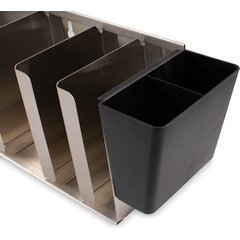 L1022 Adjustable Lid Organizer 5 Stack - Stainless Steel  - Silver