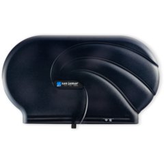R4090TBK Oceans® Twin Jumbo Bath Tissue Dispenser, 3.25" core, Black Pearl 9" - Black