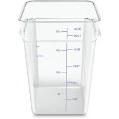 1195607 Squares Polycarbonate Food Storage Container 22 qt - Clear