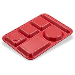 SiLite #614 Red Set Of 3 Old School Lunch Cafeteria Trays 6 Compartments