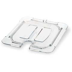 10311U07 StorPlus™ Polycarbonate Notched Handled Universal Lid 1/6 Size - Clear