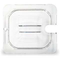 10311U07 StorPlus™ Polycarbonate Notched Handled Universal Lid 1/6 Size - Clear