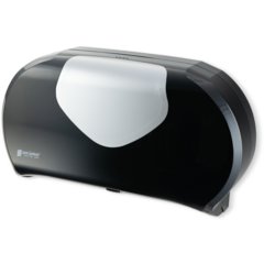 R4070BKSS Summit Twin 9" Jumbo Bath Tissue Dispenser, 3.25" core, Black/Stainless Steel  - Stainless Steel
