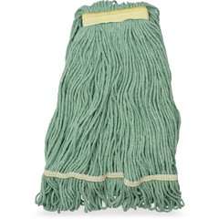 369411B09 SMALL GREEN LOOPED-END MOP W/YELLOW BAND - 4 PLY S