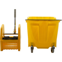 4690404 OmniFit™ 35qt Mop Bucket Combo: Down Press Wringer  - Yellow