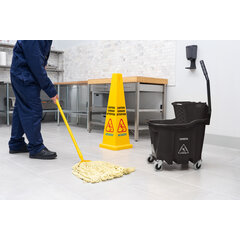 8690403 OmniFit™ 35qt Mop Bucket Combo: Side Press Wringer 35qt - Black