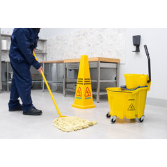 9690404 OmniFit™ 35qt Mop Bucket Combo - Side Press Wringer & Soiled Water Insert 35qt - Yellow