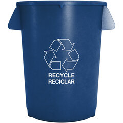 841032REC14 Bronco™ Round RECYCLE Container 32 Gallon - Blue