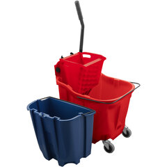 9690405 OmniFit™ 35qt Mop Bucket Combo - Side Press Wringer & Soiled Water Insert 35qt - Red
