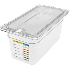 30662IMLUC07 StorPlus™ PermaLabel™ Polycarbonate Food Pan with Integrated Label 1/3 Size, 6" Deep - Clear
