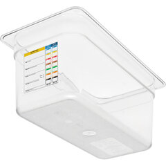 30662IMLUC07 StorPlus™ PermaLabel™ Polycarbonate Food Pan with Integrated Label 1/3 Size, 6" Deep - Clear
