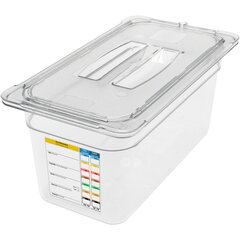 30662IMLUC07 StorPlus™ PermaLabel™ Polycarbonate Food Pan with Integrated Label 1/3 Size, 6" Deep - Clear