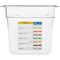 30662IMLUC07 StorPlus™ PermaLabel™ Polycarbonate Food Pan with Integrated Label 1/3 Size, 6" Deep - Clear