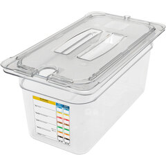 30662IMLUC07 StorPlus™ PermaLabel™ Polycarbonate Food Pan with Integrated Label 1/3 Size, 6" Deep - Clear