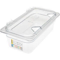 30661IMLUC07 StorPlus™ Polycarbonate Food Pan with Integrated Label 1/3 Size, 4" Deep 1/3 Size - Clear