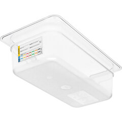 30661IMLUC07 StorPlus™ Polycarbonate Food Pan with Integrated Label 1/3 Size, 4" Deep 1/3 Size - Clear