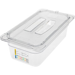 30661IMLUC07 StorPlus™ Polycarbonate Food Pan with Integrated Label 1/3 Size, 4" Deep 1/3 Size - Clear