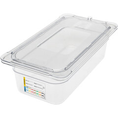 30661IMLUC07 StorPlus™ Polycarbonate Food Pan with Integrated Label 1/3 Size, 4" Deep 1/3 Size - Clear