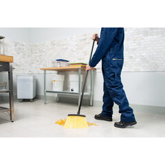 4688500 Duo-Sweep® Unflagged Heavy Duty Angle Broom with Black Metal Handle 48” - Natural