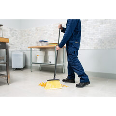 4686500 Duo-Sweep® Flagged Heavy Duty Angle Broom with Black Metal Handle 48" - Natural