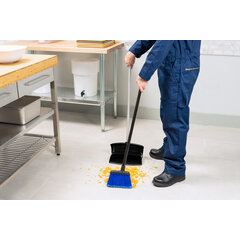 4685914 Duo-Sweep® Flagged Lobby Broom With Black Metal Handle 30" - Blue