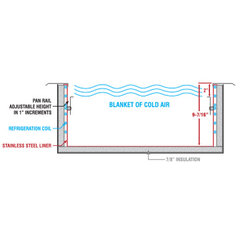 DXP2BCM DineXpress® Extra Deep Cold Food Counter - 2 Well 35" L x 30" W x 36" H - Stainless Steel