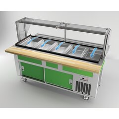 DXP3CB DineXpress® Cool Breeze Cold Food Counter - 3 Well 46" L x 28" W x 36" H - Stainless Steel