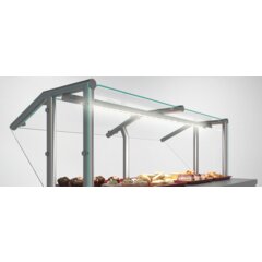 DXPBPG1FL2 DineXpress® Single-Sided Buffet Guard with Fluorescent Lights 2 Well