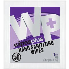 35004 WipesPlus® 100ct Hand Sanitizing Wipe, Sachets 10/100s - White
