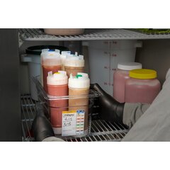 857316S EZ-KLEEN® Sauce Bottle - Green Valve - Low Viscosity - 12 pack 16 oz. (12) - Natural