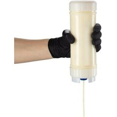 857316L EZ-KLEEN® Sauce Bottle - Blue Valve - High Viscosity - 12 pack 16 oz. (12) - Natural