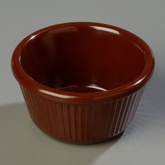 S28769 Melamine Fluted Bowl Ramekin 4 oz - Chocolate