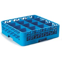 RG16-114 OptiClean™ 16-Compartment Divided Glass Rack with 1 Extender 5.56" - Carlisle Blue