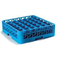 RG36-114 OptiClean™ 36-Compartment Divided Glass Rack with 1 Extender 5.56" - Carlisle Blue
