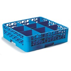 RG9-114 OptiClean™ 9-Compartment Divided Glass Rack with 1 Extender 5.56" - Carlisle Blue