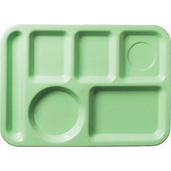 61409 Left-Hand 6-Compartment ABS Tray 10" x 14" - Green