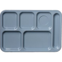 61459 Left-Hand 6-Compartment ABS Tray 10" x 14" - Slate Blue