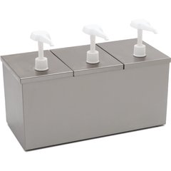 38623IB Insulated Condiment Topping Rail with 3 Standard Pumps & Ice Packs  - Stainless Steel