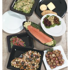 4440603 Designer Displayware™ Wide Rim Round Platter 19" - Black