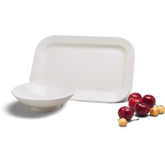 ARR24002 Melamine Shallow Open Vegetable Bowl 46 oz - White