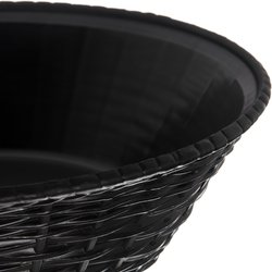 TableTop King 652403 WeaveWear Black Round Plastic Serving Basket 9-12/Case 