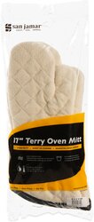 817TMSB - Terry Oven Mitt w/ Steam Barrier - 17 Inch - Tan