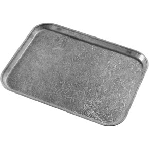1814DFG028 - Glasteel™ Decorative Rectangular Tray 18" x 14" - Starfire Gray