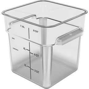 11953AF07 - Squares Polycarbonate Food Storage Container 8 qt - Clear