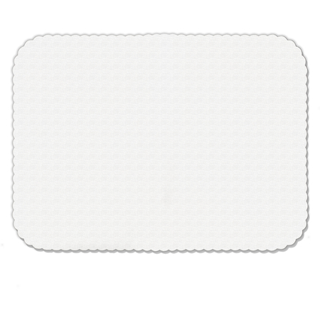 DX5999I00102 - White Embossed Tray Cover Size: I w/ Scalloped Edge/Round Corner 12-3/4" x 16-5/8" (2000/cs) - White