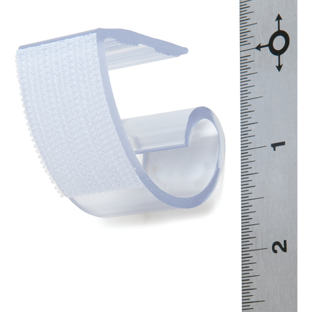 5CCCCLIP-12 - Standard Plastic Skirting Clip, Hook & Loop Header - 12 Pack 1" - Clear